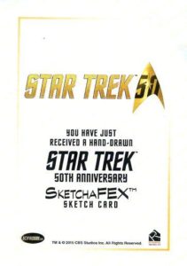 Star Trek 50th Anniversary Trading Card Sketch Scott Rorie Back