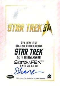 Star Trek 50th Anniversary Trading Card Sketch Shane McCormack Back