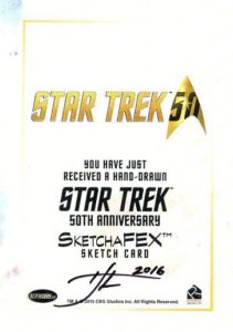 Star Trek 50th Anniversary Trading Card Sketch Tim Levandoski Back