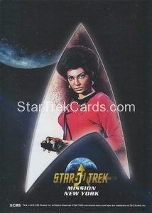 Star Trek 50th Mission New York Trading Card Uhura Back