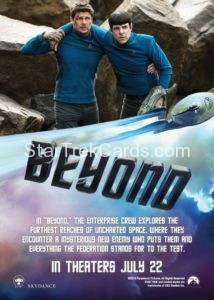 Star Trek Beyond Promo Set Trading Card Promotional Kirk Jaylah Uhura Spock Scotty Back
