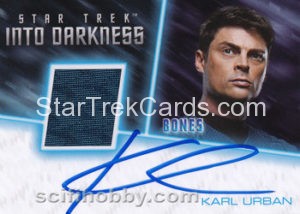 Star Trek Beyond Trading Card Karl Urban Autograph Relic Card