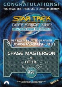 Star Trek Deep Space Nine Memories From The Future Trading Card A20 Silver Back