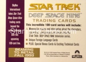Star Trek Deep Space Nine Trading Card Promotional Tile Card Gold Back