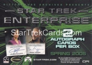 Star Trek Enterprise Season Four Trading Card CP1 Back