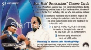 Star Trek Generations Trading Card S1 United States Back