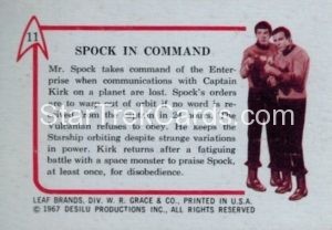 Star Trek Leaf 1967 Trading Card 11 Back