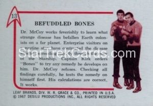 Star Trek Leaf 1967 Trading Card 13 Back