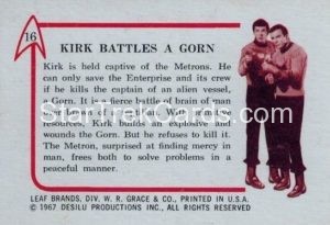 Star Trek Leaf 1967 Trading Card 16 Back