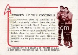 Star Trek Leaf 1967 Trading Card 36 Back