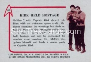 Star Trek Leaf 1967 Trading Card 44 Back