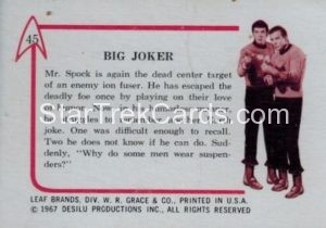 Star Trek Leaf 1967 Trading Card 45 Back
