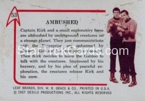 Star Trek Leaf 1967 Trading Card 53 Back