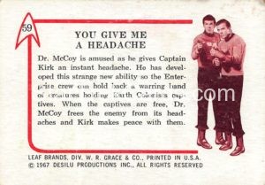 Star Trek Leaf 1967 Trading Card 59 Back