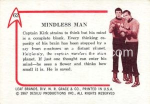 Star Trek Leaf 1967 Trading Card 62 Back