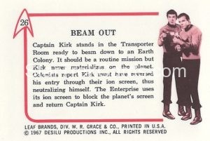Star Trek Leaf European Trading Card Back 26