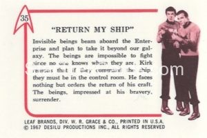 Star Trek Leaf European Trading Card Back 35