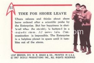 Star Trek Leaf European Trading Card Back 51