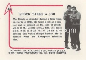 Star Trek Leaf Reprint B W Back Version Back 43