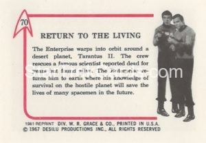 Star Trek Leaf Reprint B W Back Version Back 70