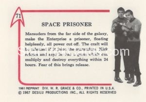 Star Trek Leaf Reprint B W Back Version Back 71