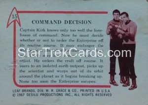 Star Trek Leaf Trading Card 15 Back