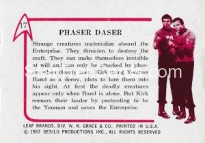 Star Trek Leaf Trading Card 17 Back