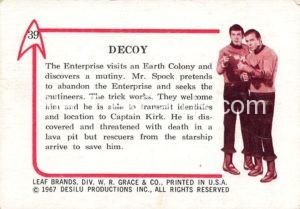 Star Trek Leaf Trading Card 39 Back