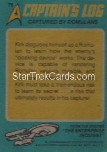 Star Trek Leaf Trading Card 76 Back