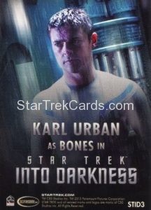 Star Trek Movies Collectors Set Trading Card STID3 Back