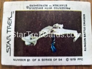 Star Trek The Motion Picture Swizzels Trading Card 51