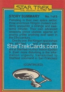 Star Trek The Motion Picture Trebor Trading Card Back 23