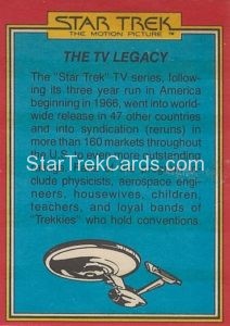 Star Trek The Motion Picture Trebor Trading Card Back 27