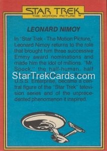 Star Trek The Motion Picture Trebor Trading Card Back 5