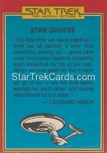 Star Trek The Motion Picture Trebor Trading Card Back 52