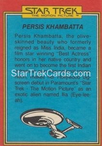 Star Trek The Motion Picture Trebor Trading Card Back 6