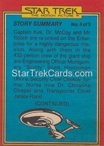 Star Trek The Motion Picture Trebor Trading Card Back 60
