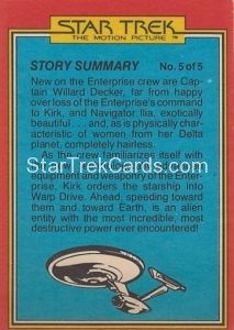 Star Trek The Motion Picture Trebor Trading Card Back 85