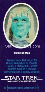 Star Trek The Motion Picture Weetabix Trading Card Andorian Man Back