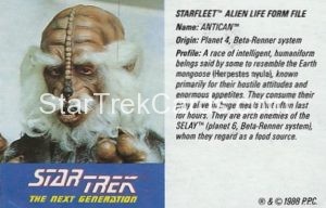 Star Trek The Next Generation Action Figure Cards Galoob Antican