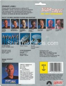 Star Trek The Next Generation Action Figure Cards Galoob Captain Jean Luc Picard Back