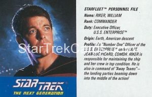 Star Trek The Next Generation Action Figure Cards Galoob Commander William Riker