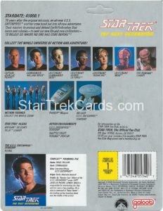 Star Trek The Next Generation Action Figure Cards Galoob Commander William Riker Back