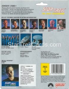 Star Trek The Next Generation Action Figure Cards Galoob Lieutenant Commander Data Back