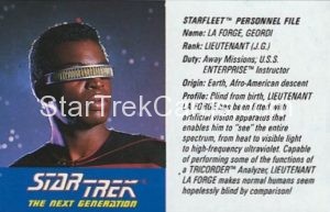 Star Trek The Next Generation Action Figure Cards Galoob Lieutenant Geordi La Forge 1
