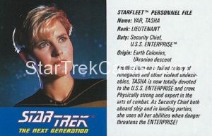 Star Trek The Next Generation Action Figure Cards Galoob Lieutenant Tasha Yar