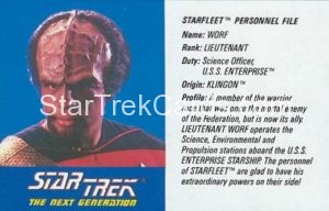 Star Trek The Next Generation Action Figure Cards Galoob Lieutenant Worf