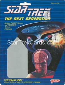 Star Trek The Next Generation Action Figure Cards Galoob Lieutenant Worf Alternate
