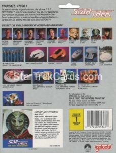 Star Trek The Next Generation Action Figure Cards Galoob Selay Back