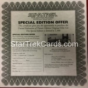 Star Trek The Next Generation Film Cel Cards United Federation of Planets Redemption Card 1